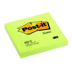 3M 654-NG Post-it Carré Vert 100 feuilles Auto-adhésif