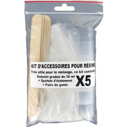 Kit Accessoires pour résine - Non spécifié - Non spécifié - 5 gants - 5 spatules - 5 gobelets doseur