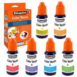 Pigment colorant ColorResin 6 coul et 2 flacons vides
