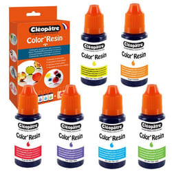 Pigment colorant ColorResin 6 coul et 2 flacons vides
