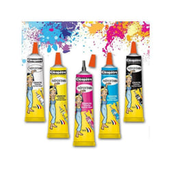 5 tubes de gouache - Blanc jaune bleu magenta noir - Cléopâtre - 30ml