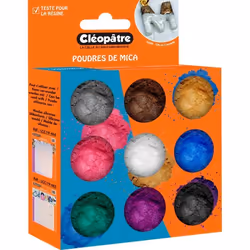 Poudre de Mica - Cléopâtre - Set de 9 pots - 9 couleurs - Paillettes - Outil de modelage