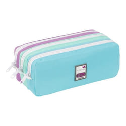 Trousse scolaire 3 compartiments grande capacité TRIZIP PASTEL - Viquel - Bleu - Enfant Fille