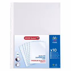 Viquel 115010, A4, Transparent, Polypropylène (PP), 10 pièce(s)
