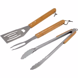 Campingaz 2000030869, Ensemble d'ustensiles pour barbecue, Acier inoxydable, Bois, Acier inoxydable, Bois, Bois, 460 mm, 180 ...