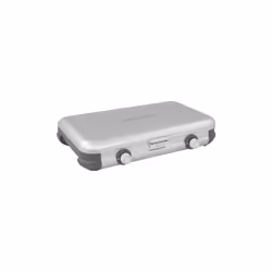 Campingaz portable en acier inoxydable 2 bruleurs camping grill poele four dans un e'tui de transport