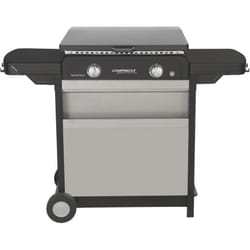 Plancha gaz sur chariot bf exld - 60x40 cm - Plaque fonte émaillée - Couvercle s