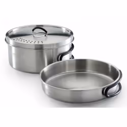 Campingaz Topf-Set Trekking Kit 3-teilig edelstahl 1 Topf+ 1 Deckel+ 1, Acier inoxydable, Acier inoxydable, 1 pièce(s), Noir
