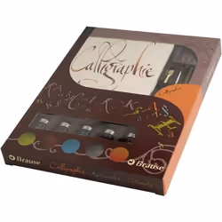 Coffret calligraphie 5 encres / 4 plumes