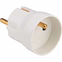 Description générale Adaptateur Schuko 2P+T avec broches de diamètre 4,8 mm, permettant de brancher des appareils avec une fi ...