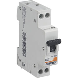Disjoncteur 3KA Phase + Neutre 2 Ampères DEBFLEX Gris - 707501