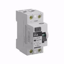 Interrupteur différentiel 2 pôles 30mA 40 ampères type AC couleur gris Interrupteur différentiel à déclanchement magnétotherm ...