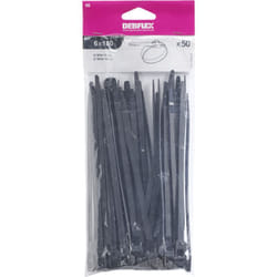 Collier autoblocant 6X180 mm noir sachet de 50 - 709023 - Debflex