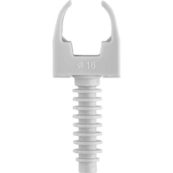 Clips tube + cheville Ø16 gris sachet de 10 - 709070 - Debflex