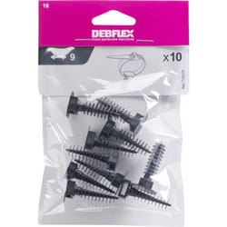 Embase a cheville pour collier 9 mm noir sachet de 10 - 709570 - Debflex