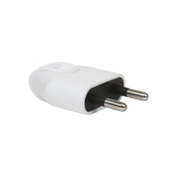Fiche male 2P 6A droite a coiffe blanc - 713010 - Debflex