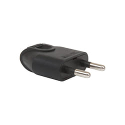 Fiche male 2P 6A droite a coiffe noire - 713020 - Debflex