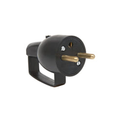 Fiche male avec anneau 2P+T 16A droite a coiffe noir - 713160 - Debflex