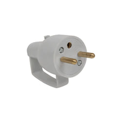 Fiche male avec anneau 2P+T 16A droite a coiffe gris - 713230 - Debflex