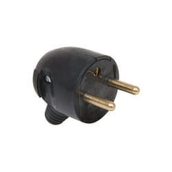 Fiche male 2P+T 16A lateral portefeuille noir - 713350 - Debflex