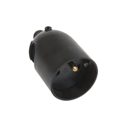 Fiche femelle 2P+T 16A droite a coiffe noir - 713390 - Debflex