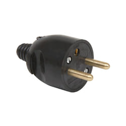 Fiche male 2P+T 16A droite a coiffe noir - 713530 - Debflex