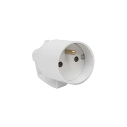 Fiche femelle avec anneau 2P+T 16A droite a coiffe blanc - 713540 - Debflex