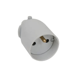 Fiche femelle 2P+T 16A droite a coiffe gris - 713700 - Debflex