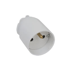 Debflex - fiche femelle 2P+T 16A droite a coiffe blanc - 713710
