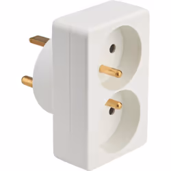 Description générale Adaptateur 2P+T permettant de brancher deux appareils avec fiche 16 A dans une prise 20 A. Conçu en blan ...