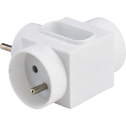 Triplite laterale 2X2P+T 16A + 1X2P 6A blanc - 714790 - Debflex