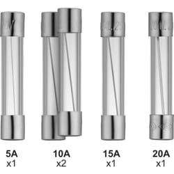 5 fusibles verres 1X ( 5A, 15A, 20A) 2X 10A - Debflex