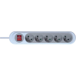 Debflex - nola bloc 5 prises 2P+T 16A avec interrupteur 1M30 gris clair - 716033