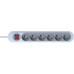 Debflex - Nola Bloc 6 Prises 2p+t 16a Avec Interrupteur 1m45 Gris Clair - 716043