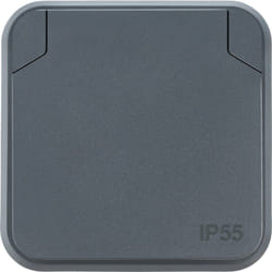 DEBFLEX - CYKLONE IP55 Prise 2P+T FR Encastré Anthracite - 730432 - ORIGINE France