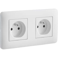 Debflex - casual double prise de courant 2P+T precablee blanc - 742765