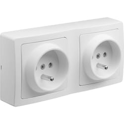 Debflex - blok double prise de courant 2P+T precablee blanc - 746807
