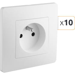 Debflex - caly prise 2P+T blanc - boite carton de 10