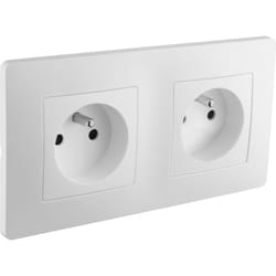 Debflex - caly double prise 2P+T horizontale blanc