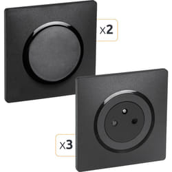Debflex - casual evo lot COMPLET 3 prises 2P+T affleurant + 2 va et vient noir