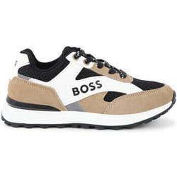 BOSS - Baskets lacées en cuir de vachette Noir