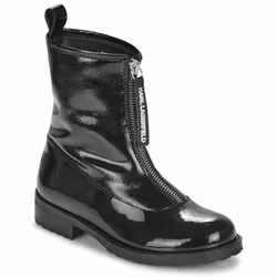 KARL LAGERFELD KIDS - Bottines en cuir de vachette Noir