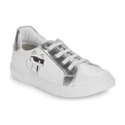 KARL LAGERFELD KIDS - Baskets basses en cuir de vachette Blanc