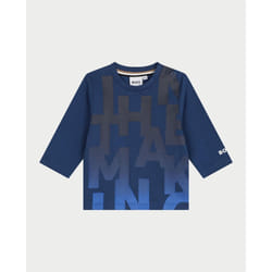 BOSS - T-shirt avec imprimé devant Bleu - 6 mois