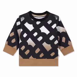 BOSS - Sweat-shirt tricolore imprimé Noir