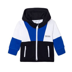 BOSS - Cardigan zippé à capuche Bleu
