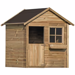 Maisonnette "Coccinelle" - 126 x 112 x 158 - Bois Offrez à votre petit(e) aventurier(e) un espace rien qu'à lui où son imagin ...