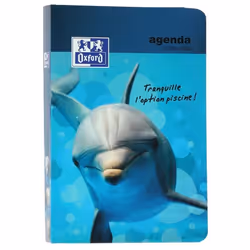 OXFORD Agenda 100738354 - 12 x 18 cm - 1 jourà la page - Couverture Rigide - 352 P - Décor Dauphin
