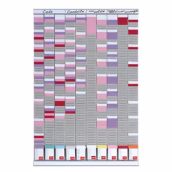 Nobo Kit planning polyvalent 10 colonnes 54 fentes, 645 mm, 960 mm, 134 mm, 1024 mm, 73 mm, Multicolore