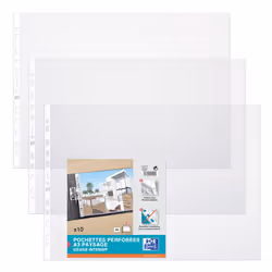 Oxford 400024809, 300 x 420 (A3), Transparent, Polyvinyl chloride (PVC), Paysage, Haut, France